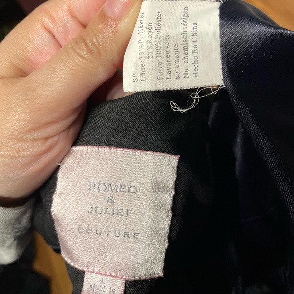 Pinstripe 1-Button Vintage Y2k Fit Flare Rave Oversized long Work Fall Tomboy L - Picture 7 of 7